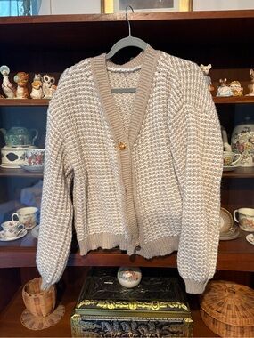 Cream and brown cardigan
